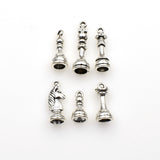 International Chess Charms,Antique Silver Tone 3D, 6 Styles Available-RS431