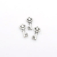 40PCS Key Charms,Antique Silver Tone-RS596