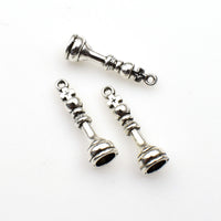 International Chess Charms,Antique Silver Tone 3D, 6 Styles Available-RS431