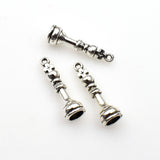 International Chess Charms,Antique Silver Tone 3D, 6 Styles Available-RS431