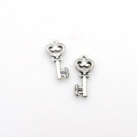 40PCS Key Charms,Antique Silver Tone-RS596