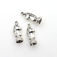 International Chess Charms,Antique Silver Tone 3D, 6 Styles Available-RS431