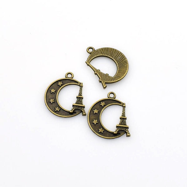 15PCS Moon and Tower,Antique Bronze Tone-p1412