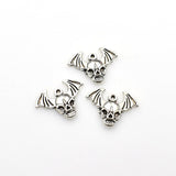 20PCS Wing Skull Charms,Antique Silver Tone-RS410