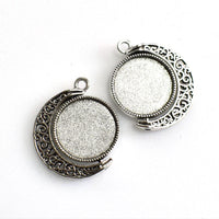 4PCS 18mm Round Double-sided Rotatable Cabochon Base Settings 2 Colors Available-B2255