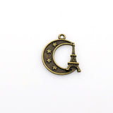 15PCS Moon and Tower,Antique Bronze Tone-p1412