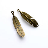 10PCS Bending Feather Charms,2 Colors Available-RS027