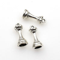 International Chess Charms,Antique Silver Tone 3D, 6 Styles Available-RS431