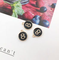 10PCS Number Charms 0-9,Black Enamel Charms Double Sided-RS1225