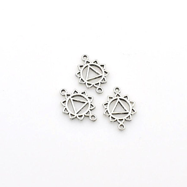 25PCS Triangle Connector Charms,Antique Silver Tone Double Sided-RS1088