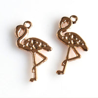 8PCS Enamel Flamingo Charms 2 Colors Available-RS964