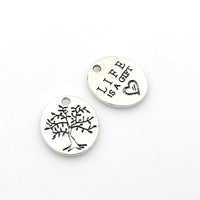 15PCS Life Tree Charms,Antique Silver Tone-RS929