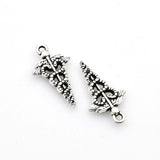 20PCS Caduceus Charms,Antique Silver Tone Double Sided-RS1037