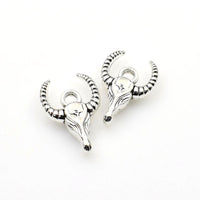 6PCS Detailed Bull Head Charms,2 Colors Available Double Sided-RS586