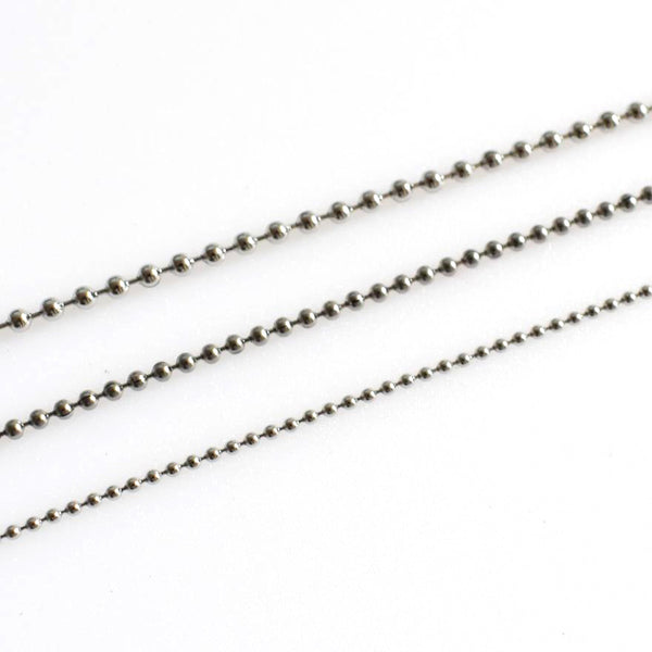 2M Stainless Steel Chains Ball Style 3 Sizes Available-CS052