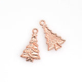 20PCS Christmas Tree Charms,Rose Gold Plated-RS1066