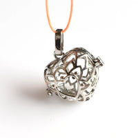 1PCS Big Heart Cage Pendants,Antique Silver Tone Double Sided-TS039