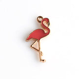 8PCS Enamel Flamingo Charms 2 Colors Available-RS964