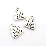 15PCS Fire Charms,Antique Silver Tone Double Sided-RS897