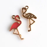 8PCS Enamel Flamingo Charms 2 Colors Available-RS964