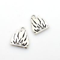 15PCS Fire Charms,Antique Silver Tone Double Sided-RS897