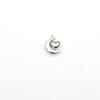 25PCS Moon And Heart Charms,Antique Silver Tone-RS481