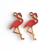 8PCS Enamel Flamingo Charms 2 Colors Available-RS964