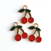 10PCS Enamel Cherry Charms-RS713