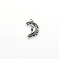 15PCS Moon Face Charms,Antique Silver Tone-RS212