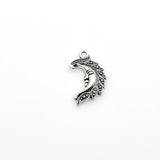 15PCS Moon Face Charms,Antique Silver Tone-RS212