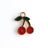 10PCS Enamel Cherry Charms-RS713