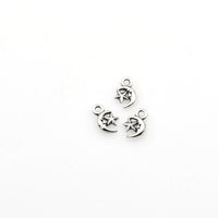 Wholesale! 60PCS Little Moon And Star Charms,Antique Silver Tone-RS322