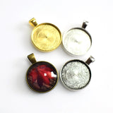 10PCS 20mm Round Cabochon Base Settings 4 Colors Available-B2233