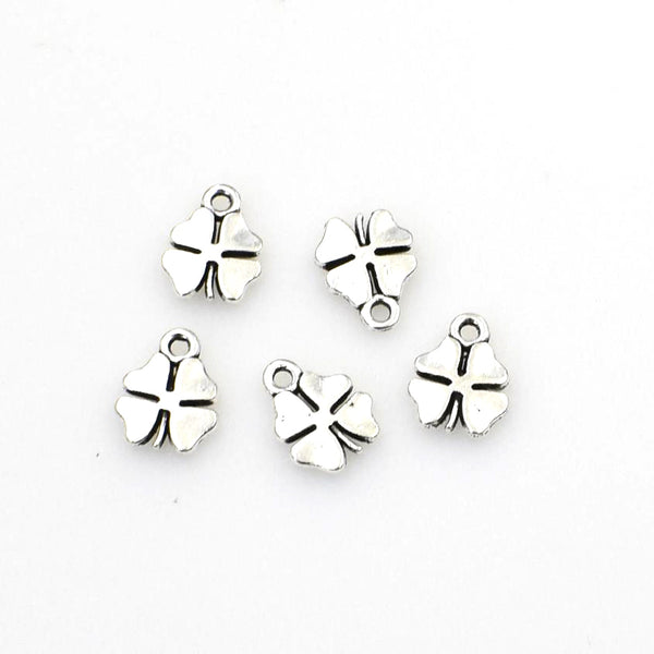 50PCS Little Clover Charms,Antique Silver Tone-RS464