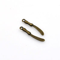 Wholesale 40PCS Small Knife Charms,Antique Bronze Tone-RS717