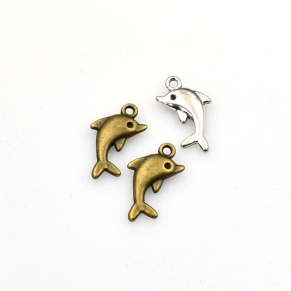 20PCS Dolphin Charms,2 Colors Available Double Sided-RS128