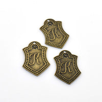 10PCS Vintage Letter K Charms,Antique Bronze Tone-RS536