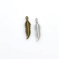 Wholesale! 50PCS Feather Charms,2 Colors Available-RS325