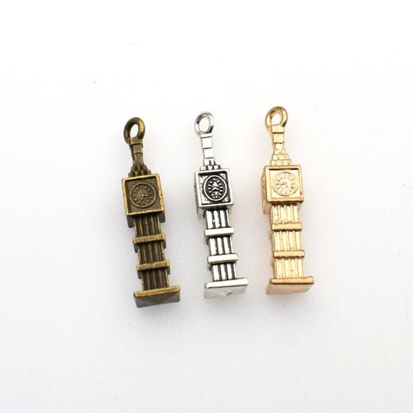 15PCS Clock Tower Charms,3 Colors Available 3D-RS517