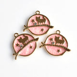 5PCS Enamel Cat Charms 3 Colors Available-RS1024