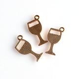 10PCS Enamel Wine Glasses Charms 3 Colors Available-RS1082
