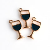 10PCS Enamel Wine Glasses Charms 3 Colors Available-RS1082