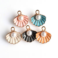 10PCS Shell Pearl Charms,5 Colors Available-RS1220