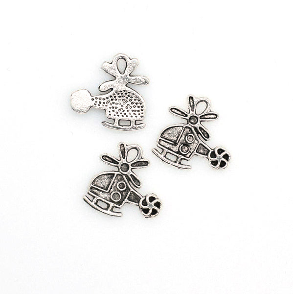 25PCS Helicopter Charms,Antique Silver Tone-RS285