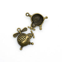 8PCS Helicopter Charms,Antique Bronze Tone-RS953