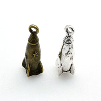 10PCS Rocket Charms,3D Pendants,2 Colors Available-RS955