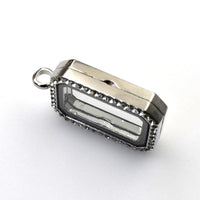 1PCS Rectangle Floating locket Pendant With Diamonds-TS004