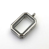 1PCS Rectangle Floating locket Pendant With Diamonds-TS004