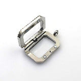 1PCS Rectangle Floating locket Pendant With Diamonds-TS004