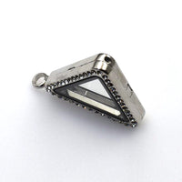 1PCS Silver Triangle Floating locket Pendant With Diamonds-TS008